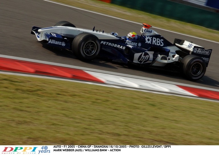 Webber 11 évvel ezelőtt a Williams-BMW-vel Kínában: beszédes