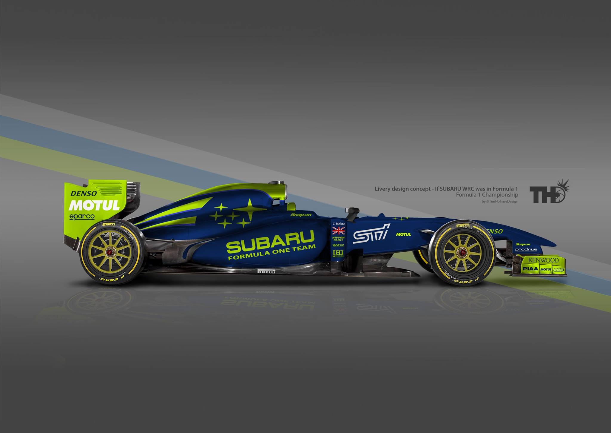 Ilyen lehetne a Subaru F1-es autójának festése