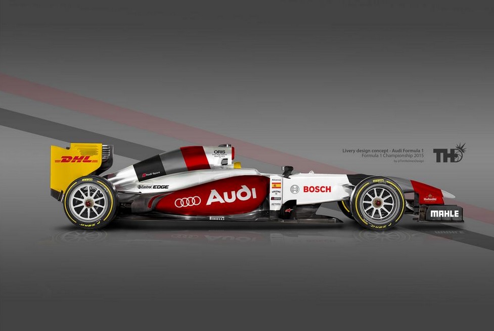 Egy elképzelt festés az Audi F1-es autójának