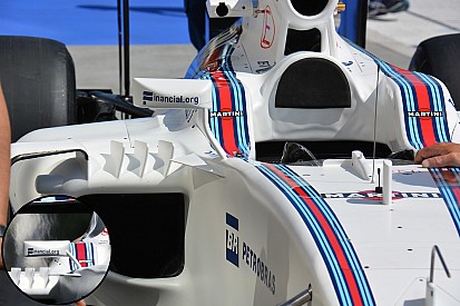 Breve análisis técnico: soportes alados de los espejos del Williams FW38