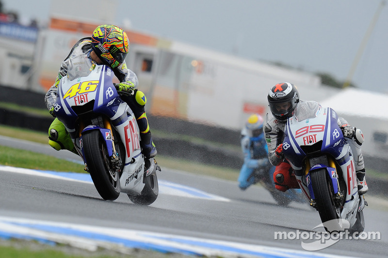 Валентино Росси, Fiat Yamaha Team, и Хорхе Лоренсо, Fiat Yamaha Team
