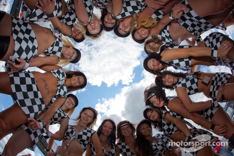 Girls during pre-race