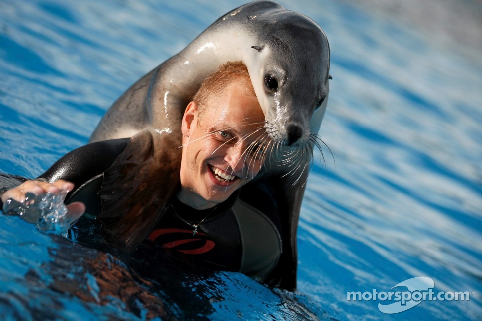 Mikko Hirvonen enjoys the marine life in Coffs Harbour