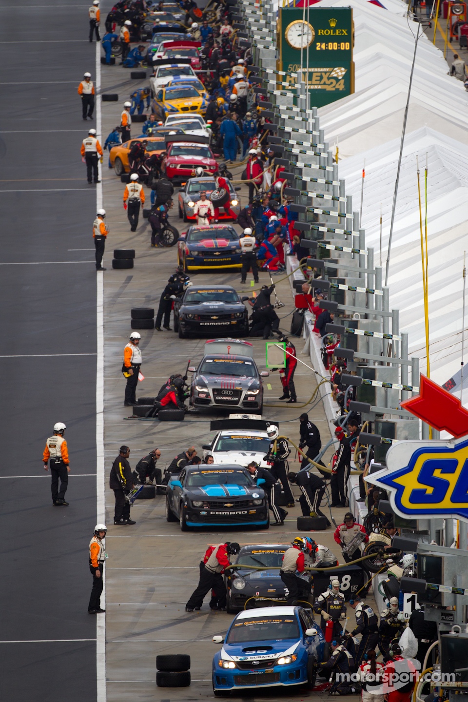 Pit stop action