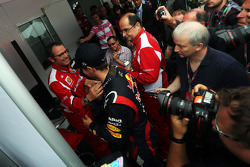 Sebastian Vettel, Red Bull Racing celebrates his World Championship with Stefano Domenicali, Ferrari General Director