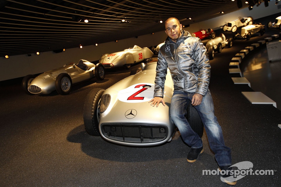 Lewis Hamilton, Mercedes GP visits the Mercedes headquarters