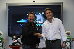 Alejandro Agag, CEO della Formula E Holdings con Michael Andretti alla presentazione della squadra Formula E Andretti Autosport