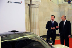 British Prime Minister David Cameron with Ron Dennis, McLaren
