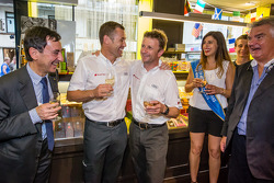 Hand imprint ceremony: 2013 24 Hours of Le Mans winners Tom Kristensen and Allan McNish with Miss 24 Hours of Le Mans 2014 and ACO President Pierre Fillon