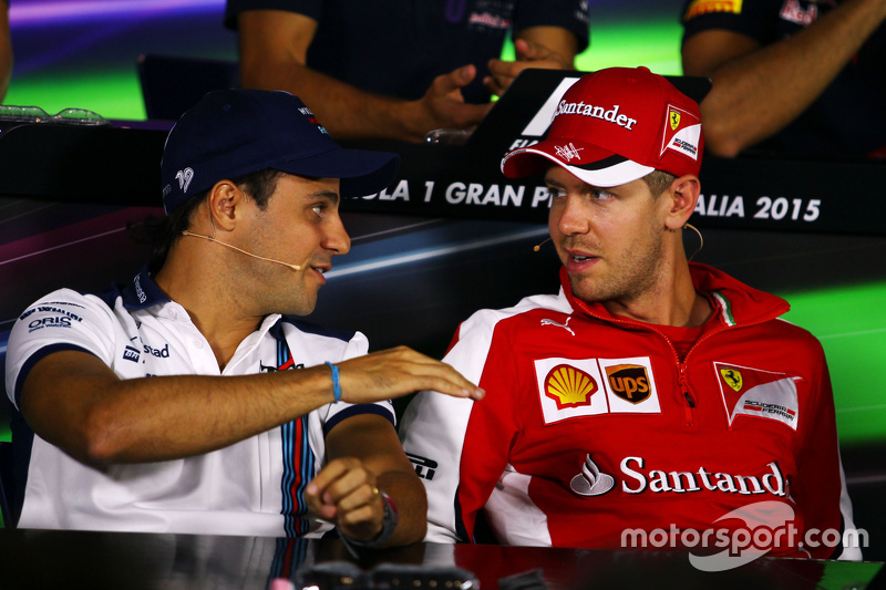 Felipe Massa, Williams en Sebastian Vettel, Ferrari