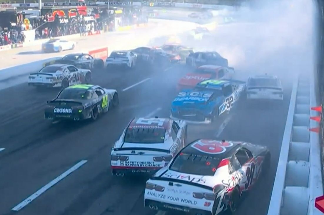 Missed shift triggers red flag pileup in Martinsville NASCAR O'Reilly race