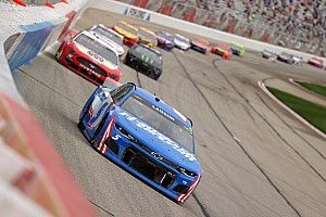 Larson's "tires were gone" by the time Blaney caught him