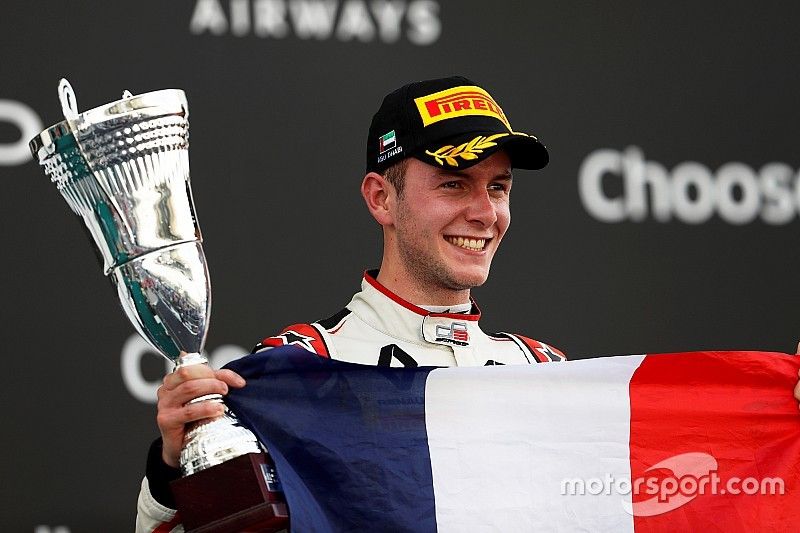 Anthoine Hubert, ART Grand Prix celebrates on the podium