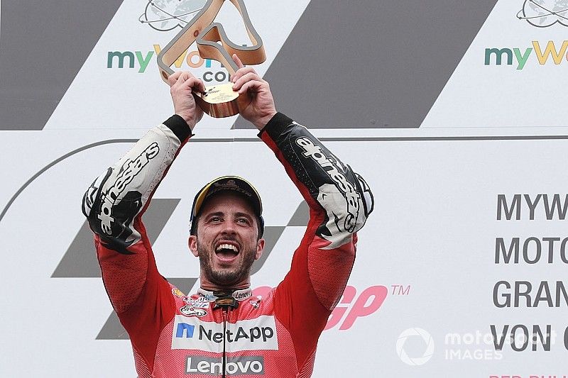 Podium: race winner Andrea Dovizioso, Ducati Team