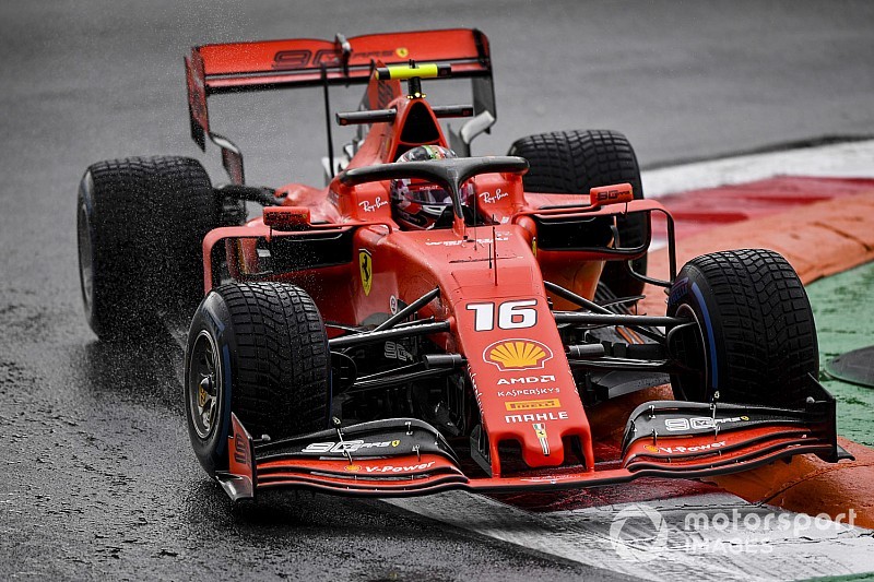 Leclerc lidera sobre los McLaren una 1° práctica mojada en Monza