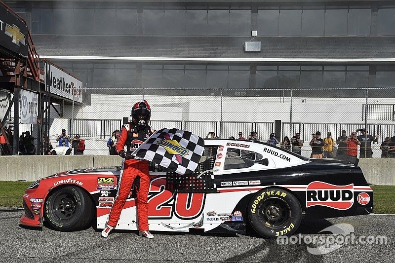 Race Winner Christopher Bell, Joe Gibbs Racing, Toyota Supra Ruud