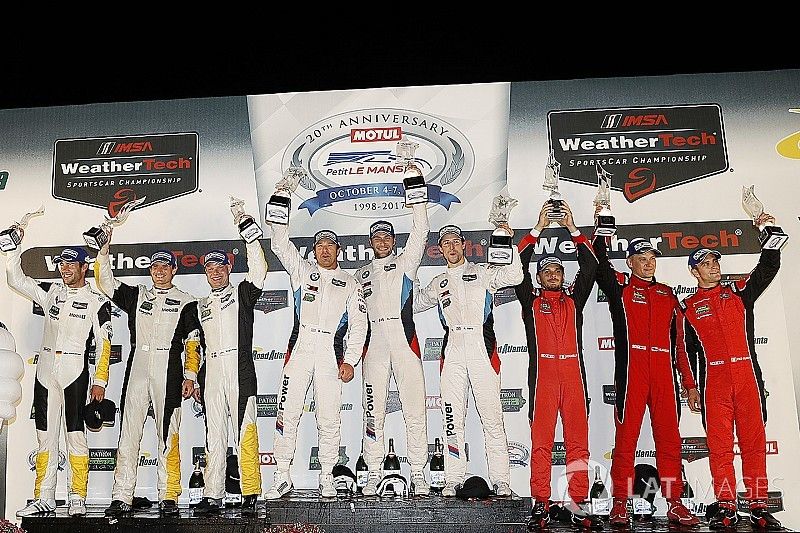 GTLM podium: gandores, Bill Auberlen, Alexander Sims, Kuno Wittmer, BMW Team RLL, segundos, Antonio 