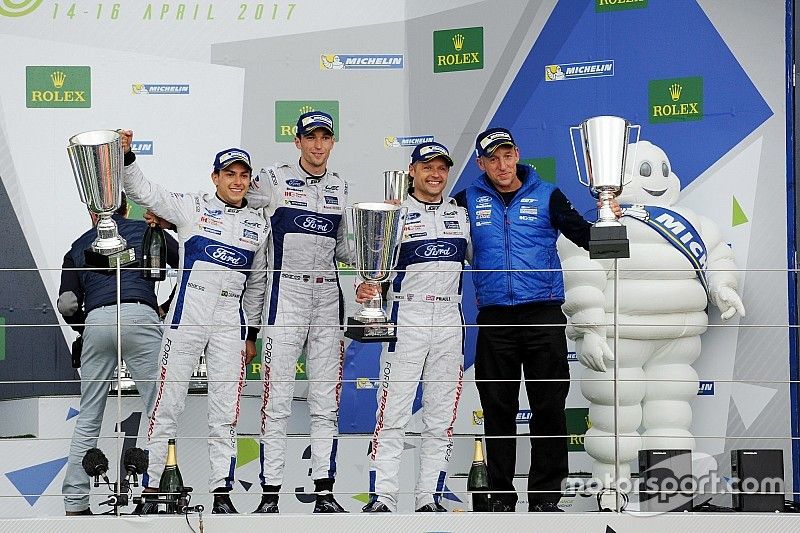 Podium GTE-Pro: Race winners #67 Ford Chip Ganassi Racing Ford GT: Andy Priaulx, Harry Tincknell, Pipo Derani