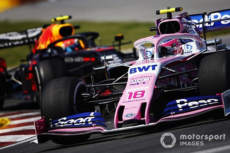 Lance Stroll, Racing Point RP19, devant Pierre Gasly, Red Bull Racing RB15