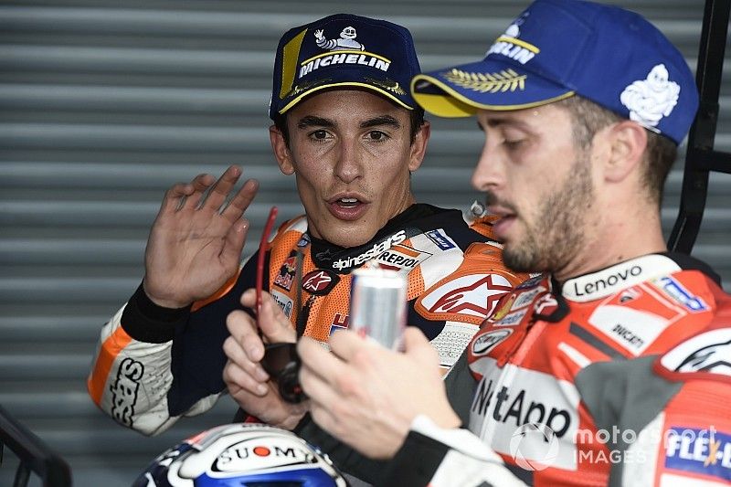 1. Marc Marquez, Repsol Honda Team, 2. Andrea Dovizioso, Ducati Team