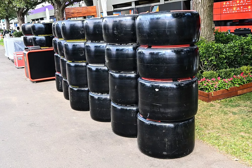 Pirelli tyres in the paddock