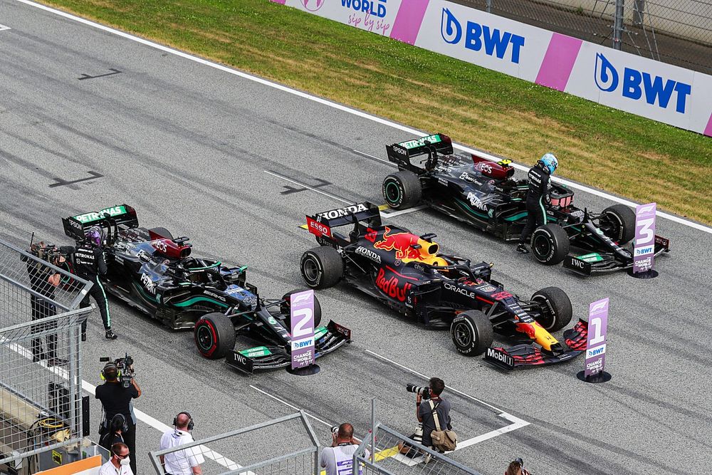 Valtteri Bottas, Mercedes, 3rd position, in Parc Ferme