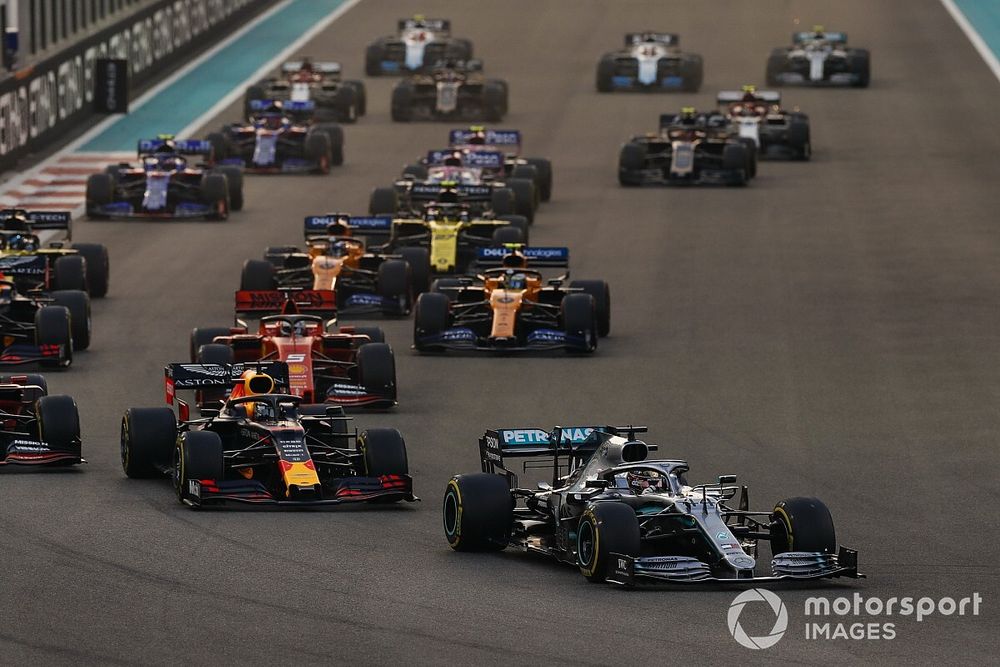 Lewis Hamilton, Mercedes AMG F1 W10, Max Verstappen, Red Bull Racing RB15, Charles Leclerc, Ferrari SF90, Sebastian Vettel, Ferrari SF90, Lando Norris, McLaren MCL34, Carlos Sainz Jr., McLaren MCL34