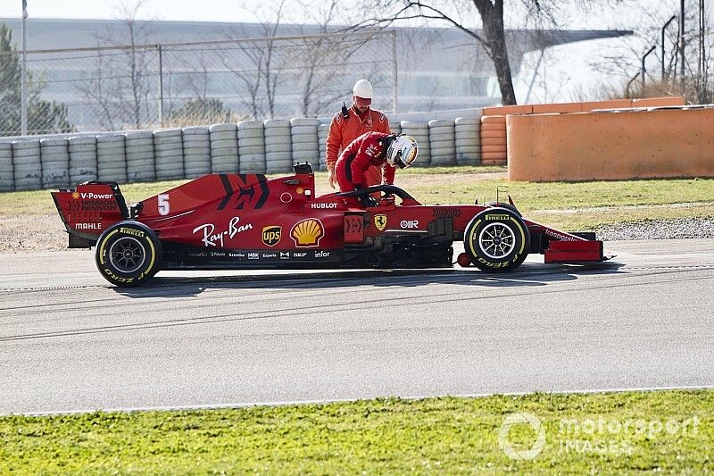 Sebastian Vettel, Ferrari SF1000 fermo in pista