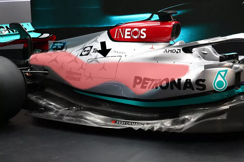 Mercedes W13 cooling detail