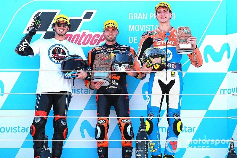 Francesco Bagnaia, Sky Racing Team VR46 Brad Binder, Red Bull KTM Ajo Lorenzo Baldassarri, Pons HP40