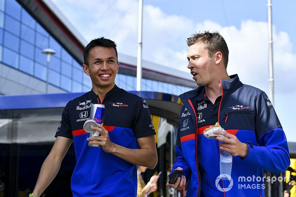 Alexander Albon, Toro Rosso, and Daniil Kvyat, Toro Rosso