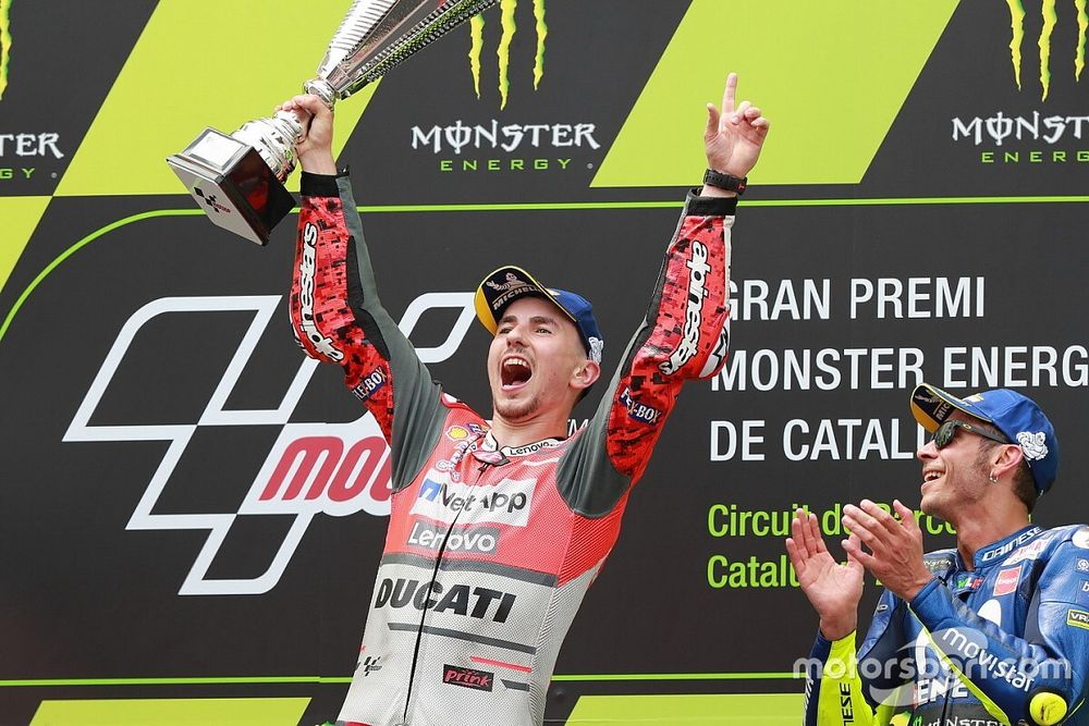 Podium : le vainqueur Jorge Lorenzo, Ducati Team