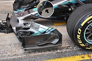 Mercedes: le "corna" della W09 ora sono diventate arcuate