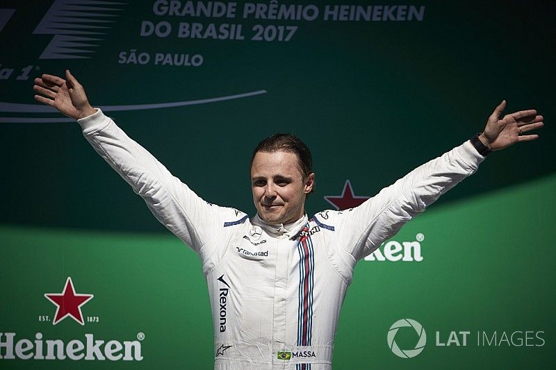 Felipe Massa, Williams FW40, son Brezilya GP'sini kutluyor, Parc Ferme