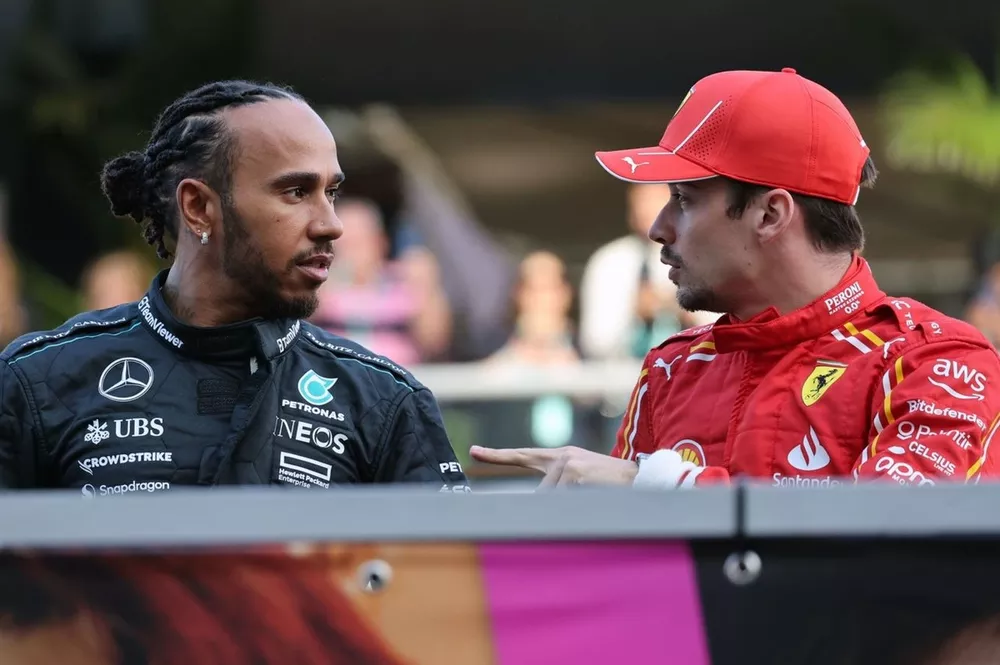 Lewis Hamilton, Mercedes-AMG F1 Team, Charles Leclerc, Scuderia Ferrari 