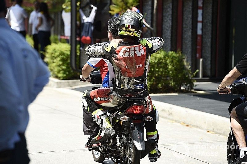 Cal Crutchlow, LCR Honda Castrol, after crash