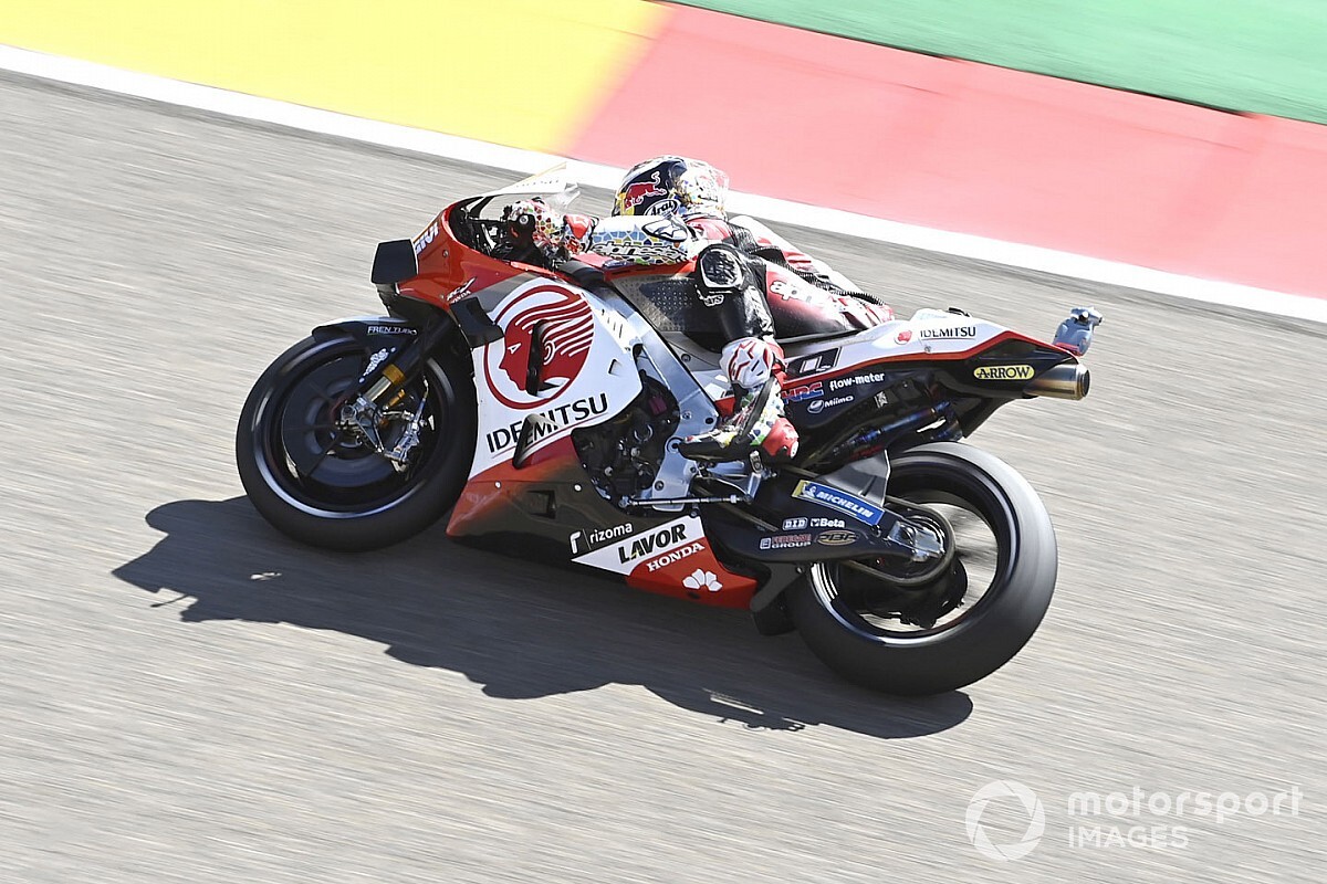 Honda-rijder Nakagami aan kop in warm-up GP Aragon