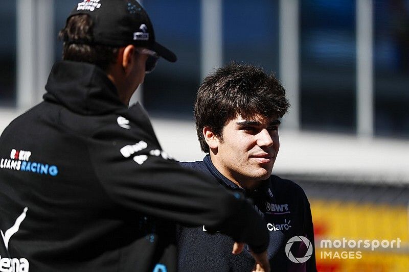 Lance Stroll, Racing Point, and Robert Kubica, Williams Racing 