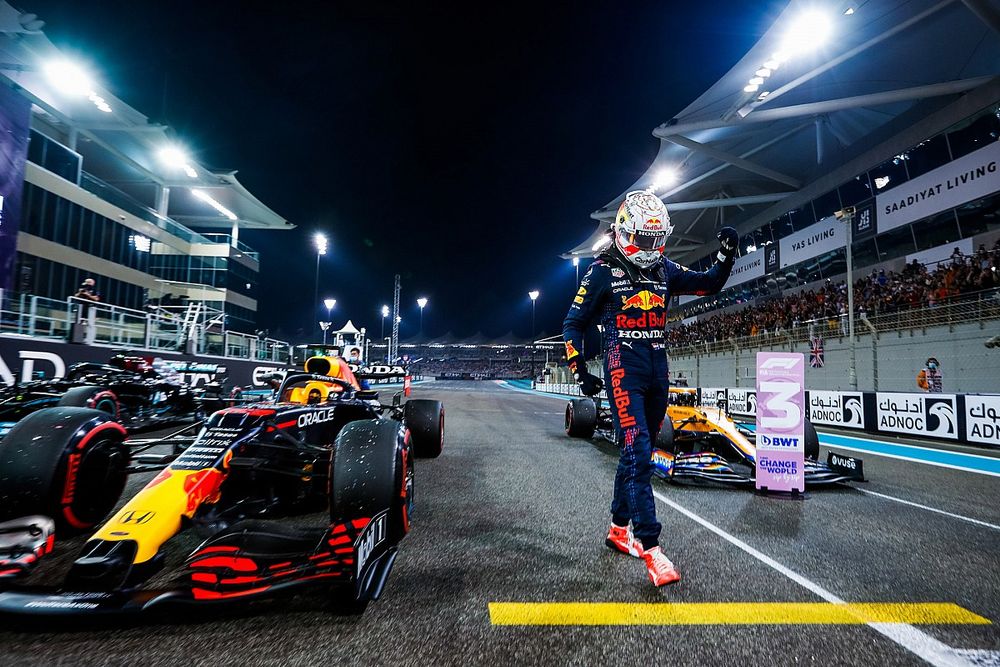 Pole man Max Verstappen, Red Bull Racing, celebrates