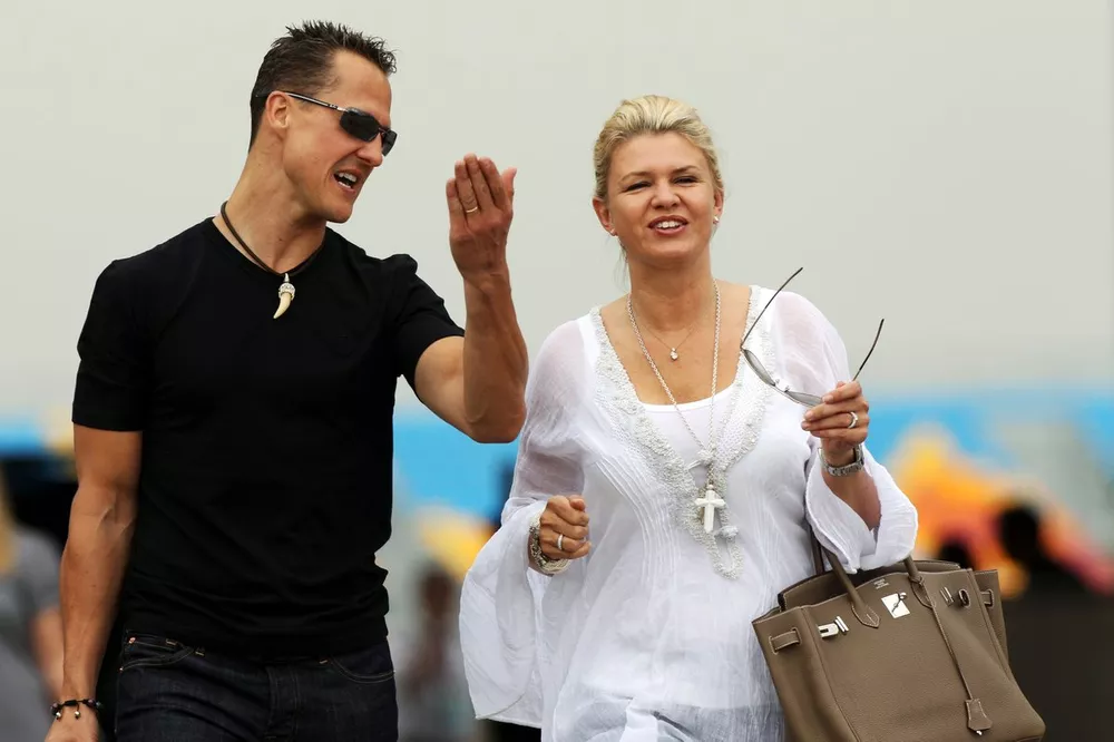 Michael Schumacher,  Mercedes GP with his wife Corinna Schumacher