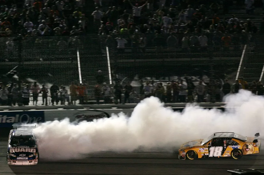 Kyle Busch spins Dale Earnhardt Jr.