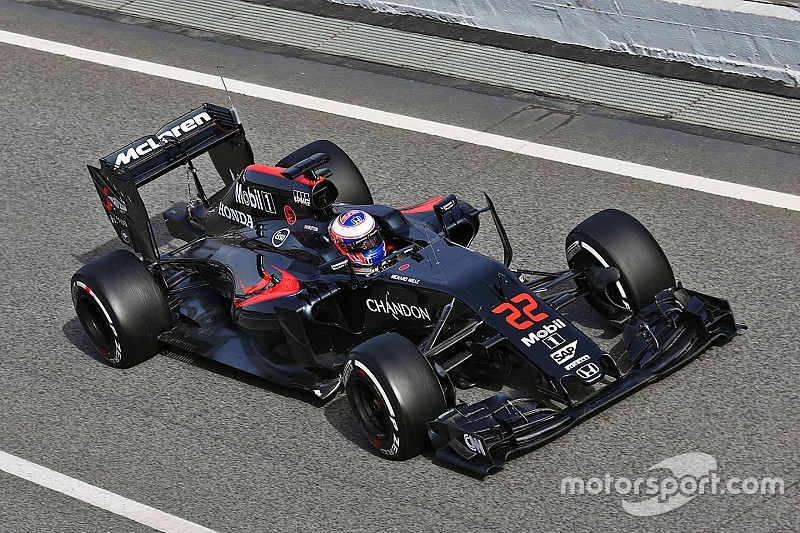 Button completes 84 laps on inaugural day of pre-season test at Barcelona