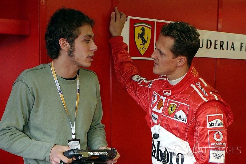 Valentino Rossi with Michael Schumacher, Ferrari