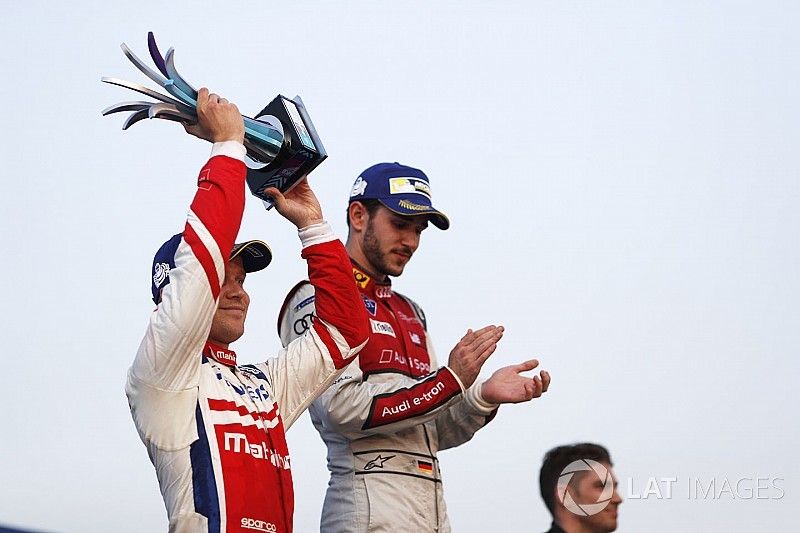 Podium: race winner Daniel Abt, Audi Sport ABT Schaeffler, second place Felix Rosenqvist, Mahindra R