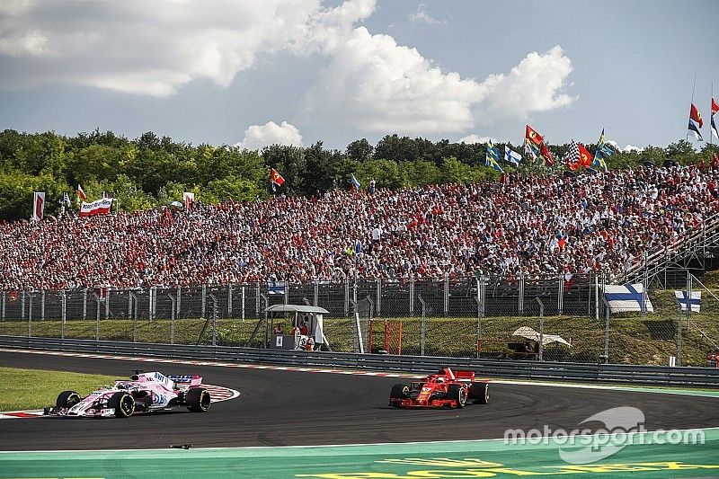 Sergio Perez, Force India VJM11, Sebastian Vettel, Ferrari SF71H