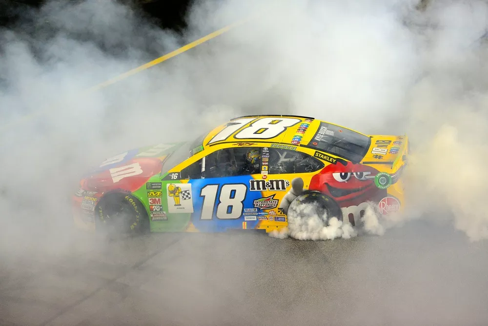 Kyle Busch after 2018 Richmond win, No. 18 Joe Gibbs Racing Toyota