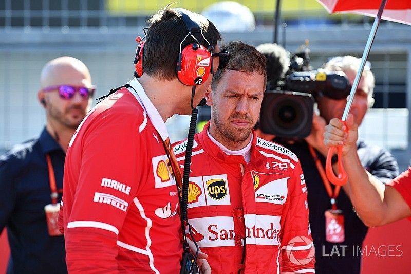 Sebastian Vettel, Ferrari and Riccardo Adami, Ferrari Race Engineer