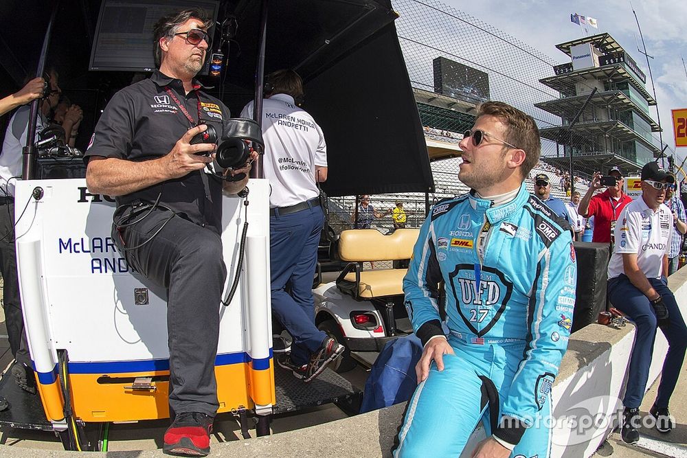 Marco Andretti, Andretti Autosport Honda with team owner Michael Andretti