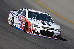 Stewart heads Saturday morning practice at Michigan