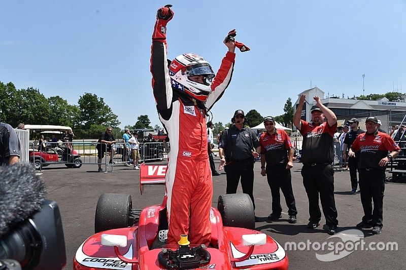 Race winner Zach Veach, Belardi Auto Racing